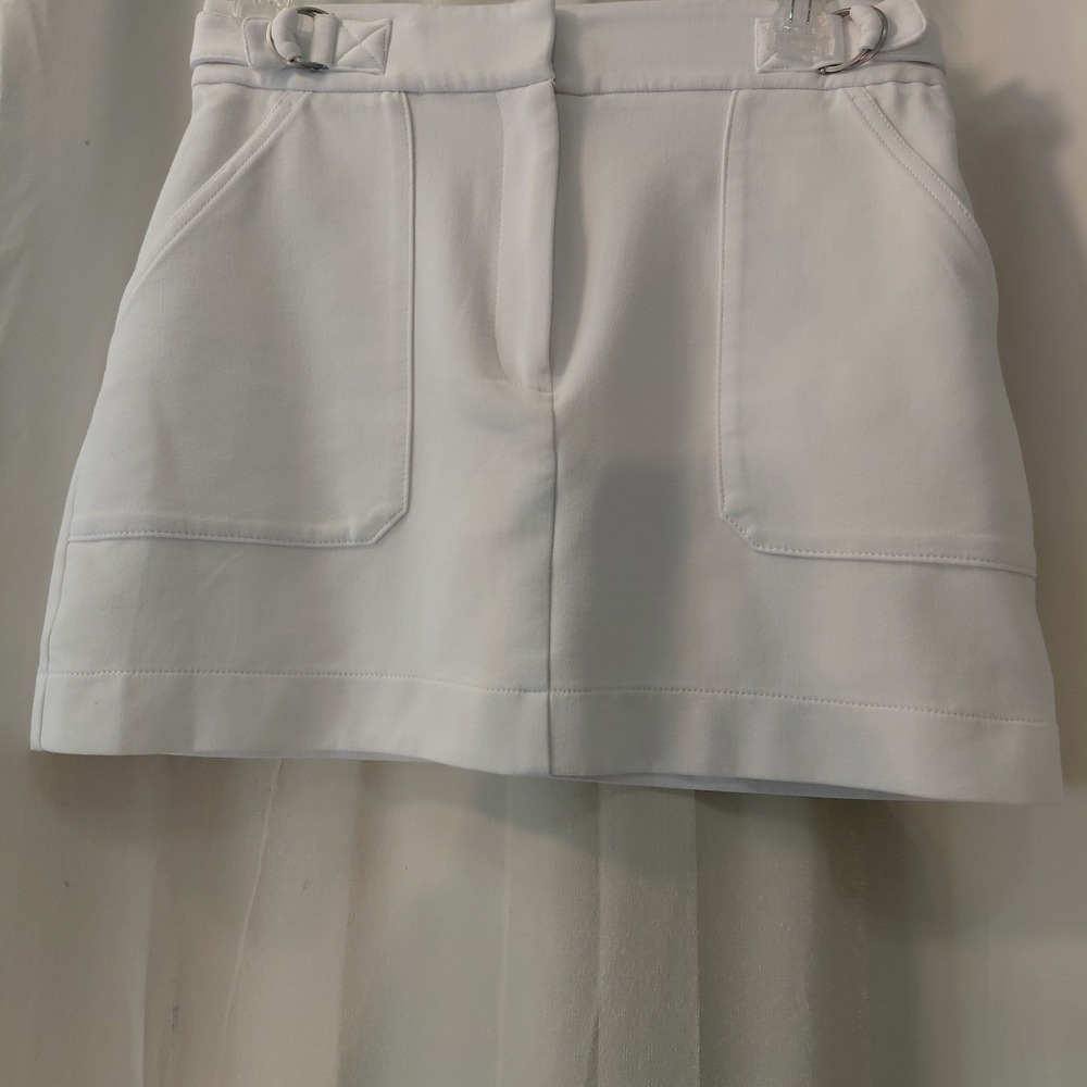 90s Y2k Vintage New Express  Women's  White‎ Micro Mini Skirt  Sz Small